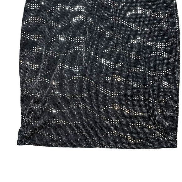 Sparkly Embellished Black Bodycon Dress Size Large - Picture 10 of 10